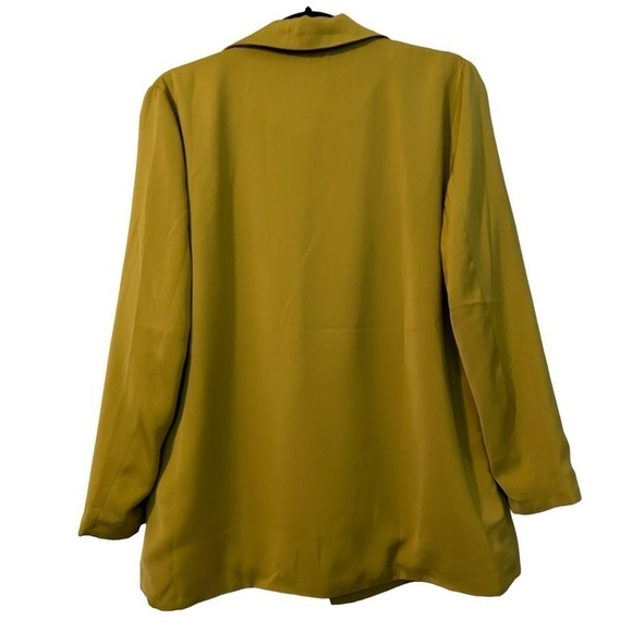 Nasty Gal Collection Chartreuse Double Breasted Fully Lined Deep Neckline Blazer - Picture 5 of 15